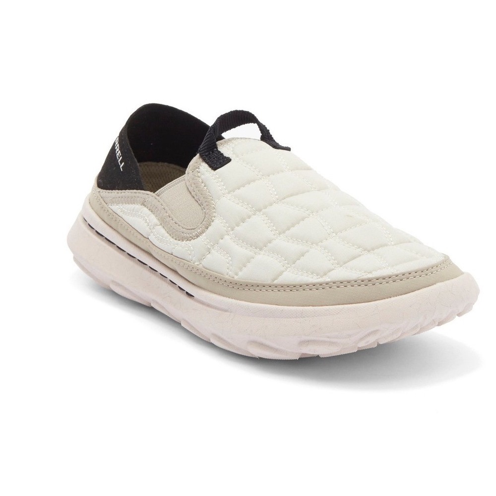 Merrell Hut Moc 2 Packable Slip On Shoes Womens 10 Moonbeam Quilted Cream
